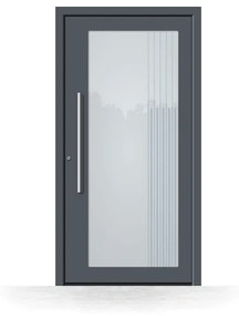 Portoncini in alluminio, grigio antracite RAL 7016, 700 x 1700 mm, isolamento termico, Schüco, modello Pescara, configura individualmente