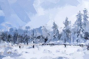 Quadro su tela – Neve nel bosco