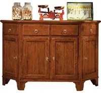 Madia credenza scantonata in legno massello 4 porte tinta noce l.158 p.48 h.102