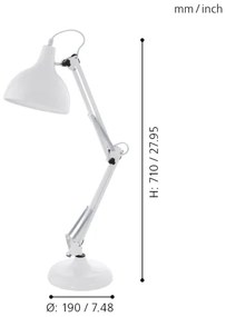 Eglo 94699 - Lampada da tavolo BORGILLIO 1xE27/40W/230V