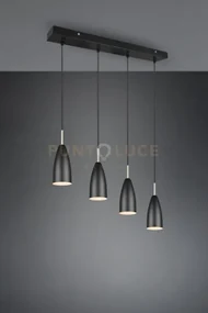 Sospensione farin barra 4 coni metallo nero e ottone satinato r3069...