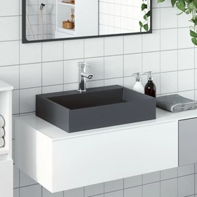 Lavandino 50x38x11 Cm Blocco İn Marmo/minerale Antracite /