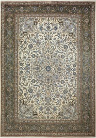Kashan Tappeto 260 x 360 Beige (Iran) Annodato A Mano