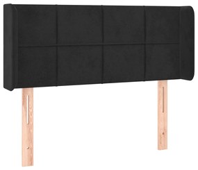 Testiera a led nera 103x16x78/88 cm in velluto