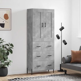 Credenza Grigio Cemento 69,5x34x180 Cm İn Legno Multistrato /