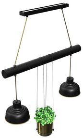 Lampadario su corda FLORA 2xE27/60W/230V