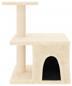 Albero per gatti con tiragraffi in sisal crema 48 cm