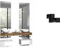 Mobile bagno composizione 7 pezzi ASTRA colore rovere miele/colore bianco