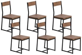 Set di 6 sedie legno marrone scuro LAREDO Beliani