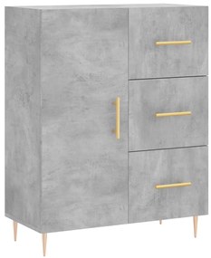 Credenza Grigio Cemento 69,5x34x90 cm in Legno Multistrato