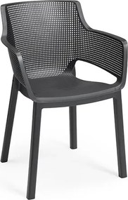 Sedie Da Esterno In Resina Design Moderno Con Braccioli Elisa Keter Grafite 4 Pezzi