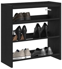 Scarpiera Nera 60x25x62 Cm İn Legno Multistrato /