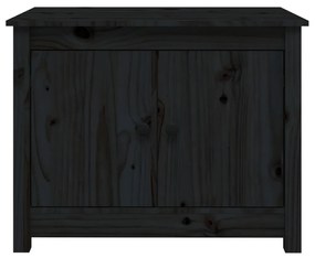 Tavolino da Salotto Nero 71x49x55 cm in Legno Massello di Pino