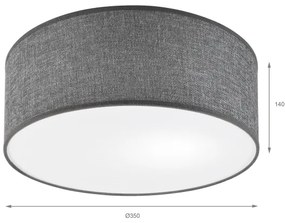 Plafoniera SIRJA 1xE27/15W/230V Ø 35 cm grigio