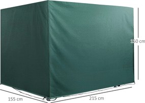 Telo Copertura per Dondolo e Mobili da Giardino Impermeabile Verde 215x155x150 cm...