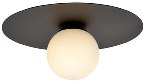 Lampada da soffitto Solar Nera con sfera satinata E14