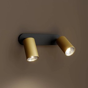 Nowodvorski Lighting Faretto da parete Eye Spot 2 luci, nero/ottone