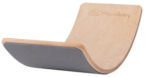Tavola di equilibrio montessori grigia/di colore naturale in pino massiccio 80x30x18 cm Montessori – Meowbaby