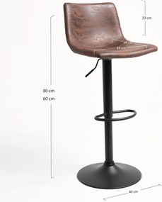 Sgabello Yatis Similpelle Marrone Vintage