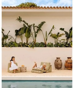 Poltrona per bambini verde con rivestimento in bouclé e ciniglia Terrazzo Moon – Wigiwama