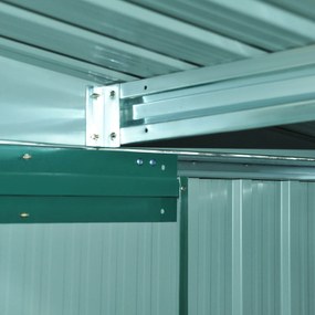 Casetta Box da Giardino in Lamiera Verde 246x192.5x177.5 cm...