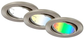 Brilo - SET 3x LED RGBW Lampada da bagno dimmerabile GU10/4,9W/230V Tuya+ +TC