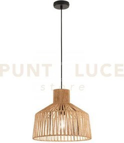 Lampadario a sospensione tropikana legno intrecciato 1 luce attacco...
