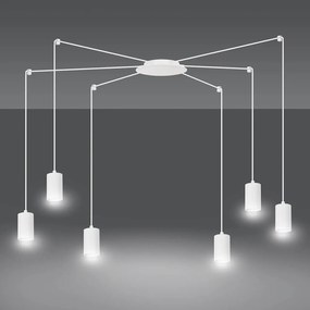 Lampadario a Sospensione in Acciaio TRAKER 6 BLACK e WHITE