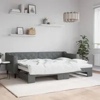 Divano Letto con Letto Estraibile Grigio Scuro 80x200 Tessuto 3197422