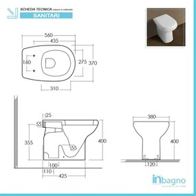 Set sanitari tradizionali serie Orient scarico a pavimento e sedile avvolgente