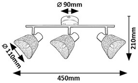 Rabalux 73007 - Faretto FARELIA 3xE14/10W/230V