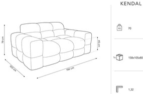 Divano in velluto nero 156 cm Kendal - Micadoni Home