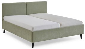 Letto matrimoniale imbottito verde chiaro con rete inclusa 180x200 cm Piano – Meise Möbel