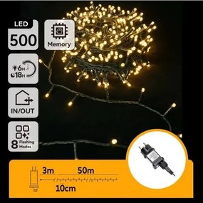 Aigostar - Catena luminosa LED da esterno 500xLED/6W/230V 50m IP44 bianco caldo