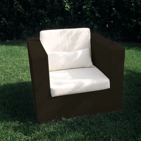 ABELLINUM - salotto da giardino completo di cuscini intreccio in rattan sintetico