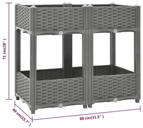 Fioriera Rialzata 80x40x71 cm in Polipropilene