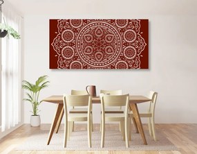 Quadro su tela – Mandala etnica delicata in bordeaux