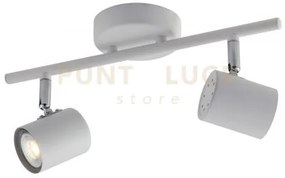 Spot zero bianco 2 luci attacco gu10 33x9,7x15cm in metallo orienta...