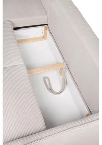 Divano angolare beige allungabile (con penisola a sinistra) con rivestimento in velluto a coste Tori – Bonami Selection