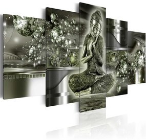 Quadro Emerald Budda  Colore Argento, Dimensioni e Misure 200x100