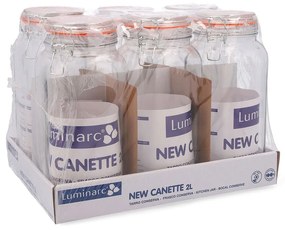 Barattolo di Vetro Quid New Canette Trasparente Vetro (2L) (Pack 6x)