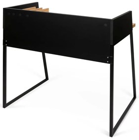 Scrivania nera con dettagli in legno di quercia Volga - TemaHome