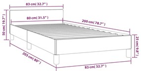 Giroletto con Testiera Blu 80x200 cm in Tessuto