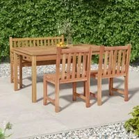 Set da Pranzo per Giardino 4 pz in Legno Massello di Teak cod mxl 43675