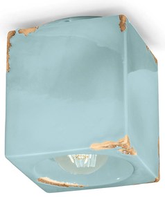 Plafoniera Vintage Ceramica Azzurra 1 Luce E27