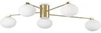 Plafoniera Contemporanea Hermes Metallo Ottone 5 Luci G9 3W 3000K Luce Calda