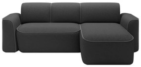 Divano angolare grigio scuro (con penisola a destra/con chaise lounge) e rivestimento in bouclé Ume – ELTAP