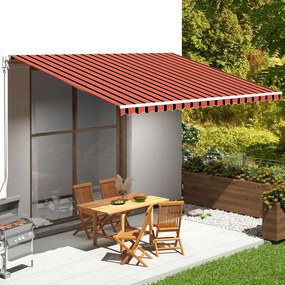 Tessuto Di Ricambio Tenda Da Sole Arancione E Marrone 5x3,5 M /