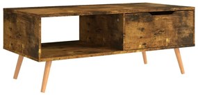 Tavolino Salotto Rovere Fumo 100x49,5x43 cm Legno Multistrato