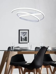 Lampadario LED moderno Kiley bianco Ø50cm, luce naturale 3470 lumen, NOVECENTO